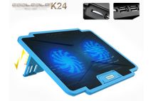 Охлаждающая подставка для ноутбука CoolCold K24, (черный/синий)