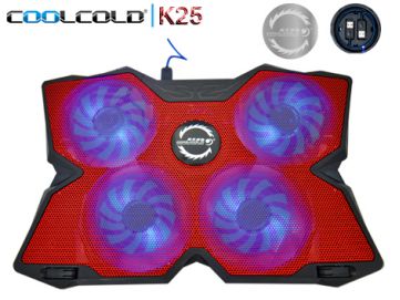Охлаждающая подставка для ноутбука CoolCold K25, красный