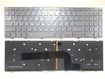 Клавиатура для ноутбука Dell Inspiron 15-7000 series, rus, silver, подсветка