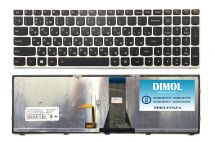 Оригинальная клавиатура для ноутбука Lenovo G50-30, G50-45, G50-70, G50-70M, Z50-70, G70-70, G70-80, Flex 2-15 rus, black, silver frame, подсветка