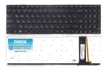 Оригинальная клавиатура для ноутбука Asus N56 series, rus, black, подсветка