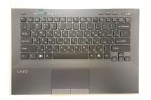 Оригинальная клавиатура для ноутбука Sony Vaio VPC-SB series, black, ru, подсветка, передняя панель (темно-синяя)