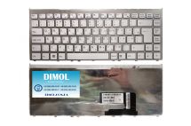 Оригинальная клавиатура для ноутбука Sony Vaio VGN-FW series, white, ru, серебристая рамка