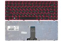 Оригинальная клавиатура для Lenovo IdeaPad Z470, G470Ah, G470GH, Z370 series, black, (red frame), ru