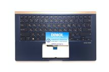 Оригинальная клавиатура для Asus ZenBook 14 UX433, UX433FN, UX433F, U4300F series, ru, blue, подсветка, синяя передняя панель