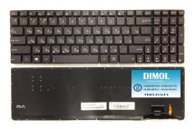 Оригинальная клавиатура для ноутбука ASUS UX51, U500 series, rus, black, подсветка клавиш