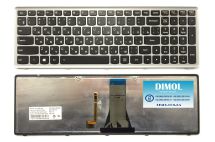 Оригинальная клавиатура для Lenovo IdeaPad Flex 15, Flex 15D, G500s, G505s, S510p, Z510, black, gray frame, ru, backlit 