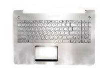 Оригинальная клавиатура для ноутбука ASUS G550, N550, N750 series, Keyboard+передняя панель, rus, silver, подсветка клавиш
