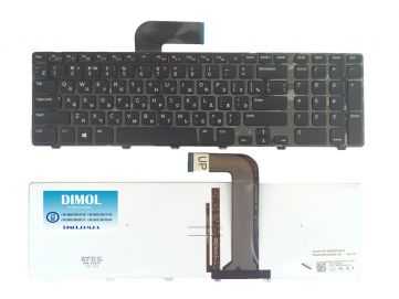 Оригинальная клавиатура для Dell Inspiron N7110, 5720, 7720, Vostro 3750, XPS 17 L702x series, black, ru, подсветка