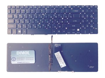 Оригинальная клавиатура для Acer Aspire V5-531, V5-551, V5-571, Timeline Ultra M3-581, M5-581, black (no frame), backlit, RU