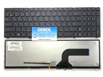 Оригинальная клавиатура для Asus G51, G53, G60, G72, G73, K52, K53, K54, K55, K72, N50, N53, N60, N61, N70, N71, A52, A72, P52, P53, W90, U50, UL50, UX50, X5MJ, X52, X54, X55 series, black, black frame, ru, подсветка