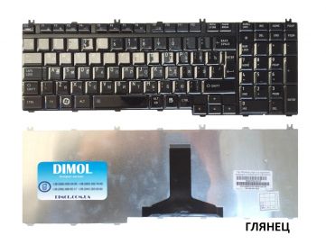 Оригинальная клавиатура для ноутбука TOSHIBA Satellite A500, A505, L350, L355, L500, L505, L510, L515, L550, L555, P300, P305, P500, P505, Qosmio F50, G50, G55, X300, X305, rus, black, глянец