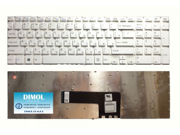 Оригинальная клавиатура для Sony Vaio Fit 15, FIT15, SVF15, white, (no frame), RU