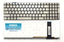 Оригинальная клавиатура для ноутбука Asus Q550, Q550L, Q550LF silver, ru, backlit