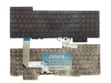 Оригинальная клавиатура для ноутбука ASUS G751 black, под подсветку, ru