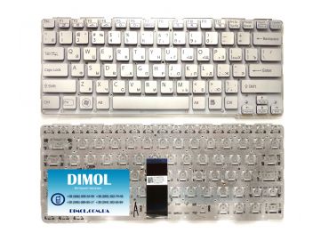 Оригинальная клавиатура для ноутбука Sony Vaio SVE14A  series, ru, silver, (под подсветку)