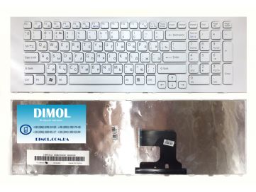 Оригинальная клавиатура для ноутбука Sony Vaio VPC-EJ series, ru, white, с рамкой