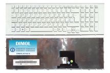 Оригинальная клавиатура для ноутбука Sony Vaio VPC-EF, VPCEF series, white, ru, без рамки