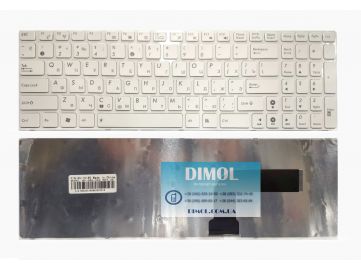 Оригинальная клавиатура для ноутбука Asus G51, G51J, K52, K52D, K52De, K53, K53E, 50Vc, N50Vg, N61J, N61Ja, ru  (с белой рамкой)