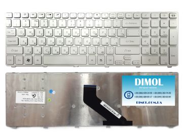 Оригинальная клавиатура для Gateway NV55, NV57, N214, Packard Bell Easynote P5we0, P5ws5, P7ys5, P5ws0, P5we0 silver, silver frame, ru