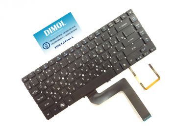 Оригинальная клавиатура для ноутбука Acer Aspire Timeline Ultra M5-481 series (черная с подсветкой, без рамки)