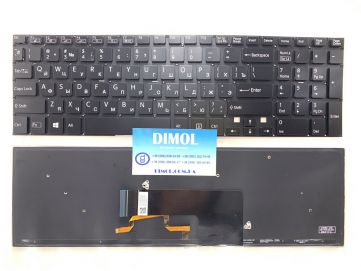 Оригинальная клавиатура для Sony Vaio Fit 15, FIT15, SVF15 series, black, no frame, подсветка