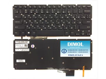 Оригинальная клавиатура для Dell XPS 14R series, black, no frame, backlit, ru