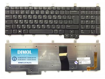 Оригинальная клавиатура для Dell Alienware M17x R3, M17x R4, black, ru, backlit  