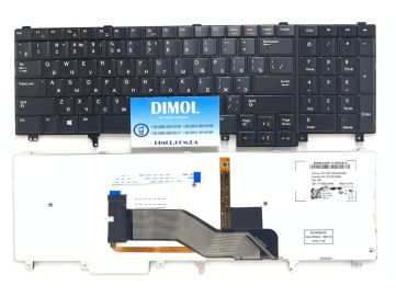 Оригинальная клавиатура для Dell Latitude E5520, E5520M, E5530, E6520, E6530, E6540 series, black, backlit, ru, подсветка