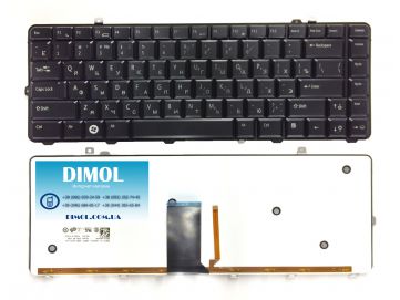 Оригинальная клавиатура для ноутбука Dell Studio 15, 1535, 1536, 1537, 1555, 1557, 1558 series, rus, black, подсветка