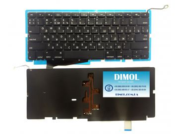 Оригинальная клавиатура для Apple Macbook Pro A1286 series, ru, подсветка, Small enter, 2008г