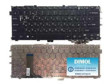 Оригинальная клавиатура для Sony Vaio Pro 13 series, black, ru, без рамки, под подсветку