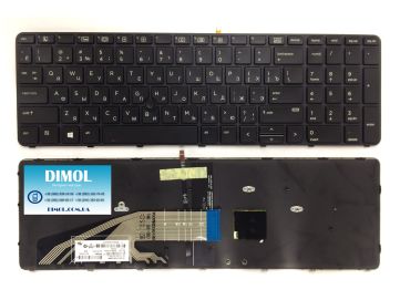 Оригинальная клавиатура для ноутбука HP ProBook 450 G3, ProBook 455 G3, ProBook 470 G3 series, black, ru, подсветка, джойстик 