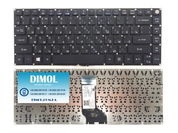 Оригинальная клавиатура для ноутбука Acer Aspire E5-422, E5-432, E5-452G, E5-473, E5-474, E5-491G, ES1-420, ES1-421, ES1-431 series, black, ru 