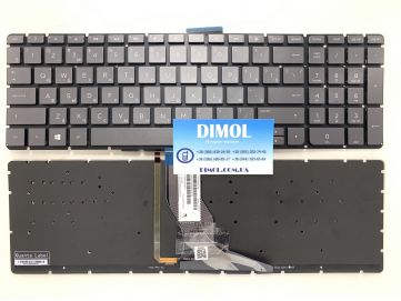 Оригинальная клавиатура для ноутбука HP Omen 15-ax, Pavilion 15-ab series, gray, ru, подсветка