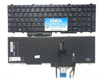 Оригинальная клавиатура для ноутбука Dell Precision 3510, M3510, 7520, 7720, 3520, 3530 Dell Latitude E5550, E5570, 5580, 5590, 5591 series, black, подсветка
