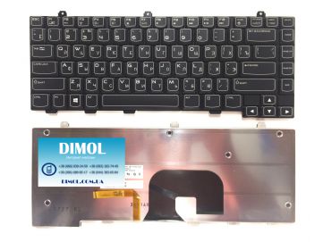 Оригинальная клавиатура для Dell Alienware M14x R1, M14x R2 series, ru, black, подсветка