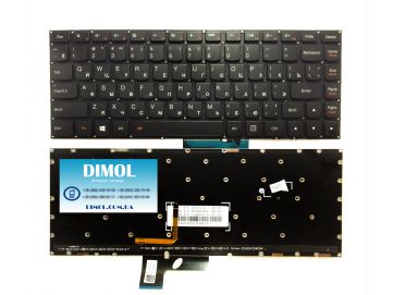 Оригинальная клавиатура для Lenovo Yoga 2 13 black, ru, подсветка