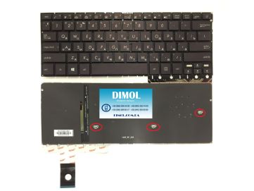 Оригинальная клавиатура для ноутбука Asus UX330U, UX330UA, UX330UAK, UX330UAR series, brown, ru, подсветка (VER2)