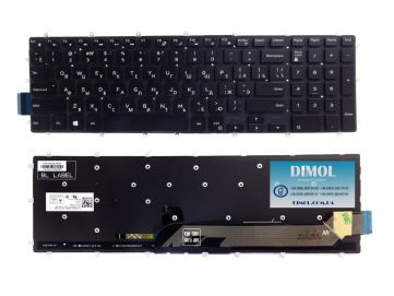 Оригинальная клавиатура для ноутбука Dell Inspiron 15 Gaming 7566 series, rus, black, подсветка