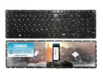 Оригинальная клавиатура для ноутбука Toshiba Satellite P55, P55t, P55-A, P55t-A rus, black, with backlit, Г-образный энтер