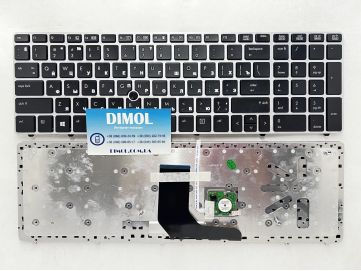 Оригинальная клавиатура для HP ProBook 6560b, 6565B, Elitebook 8560P, 8570P black, silver frame, trackpoint, RU