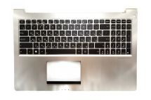 Оригинальная клавиатура для ноутбука Asus UX51, U500 series, rus, brown, подсветка клавиш, передняя панель