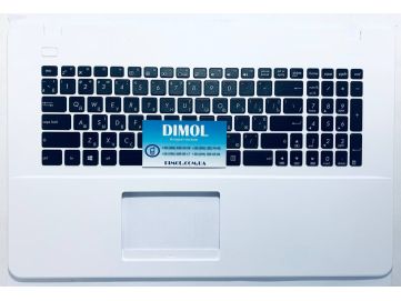 Оригинальная клавиатура для ноутбука Asus X751, A751, X751LD, X751LN, X751MJ, K751LX series, ru, black, белая передняя панель