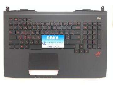 Оригинальная клавиатура для ноутбука Asus G751 black, подсветка, передняя панель