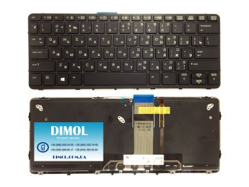 Оригинальная клавиатура для ноутбука HP Pro X2 612 G1 series, rus, black, подсветка