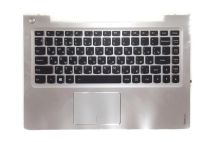 Оригинальная клавиатура для ноутбука Lenovo Ideapad U330, U330P series, ru, black, серебристая передняя панель, подсветка