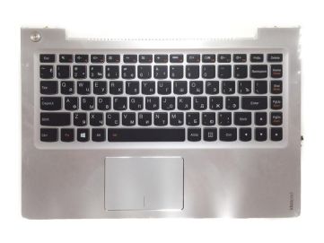 Оригинальная клавиатура для ноутбука Lenovo Ideapad U330, U330P series, ru, black, серебристая передняя панель, подсветка