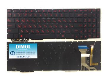 Оригинальная клавиатура для ноутбука Asus ROG Strix GL553, GL753 series, rus, black, подсветка