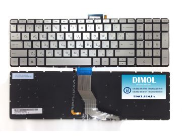 Оригинальная клавиатура для ноутбука HP Omen 15-ax, Pavilion 15-ab series, black, ru, подсветка